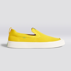 IBI Slip-On Cariuma Low Top Bamboo Weave Knit Vegan Jaune Homme | KGJ-0527012